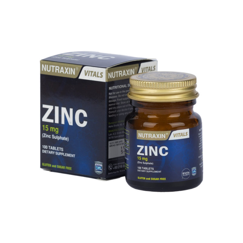 Фото Zinc sulphate 15mg Nutraxin, 100tablets 1