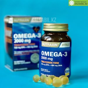 Omega-3 Nutraxin Норвегиялық мұхит балығынан, 2000 мг, 60 капсула